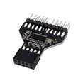 thumbnail image 1 of Motherboard Connector Good Hardness Lossless Plug Play USB2.0 9Pin to 2 9Pin Water-Cooled RGB Lamp Fan Adapter for Computer - Black, 1 of 5