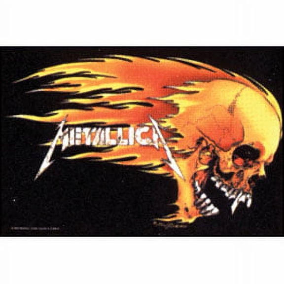 Metallica Skull & Flames Fabric Poster