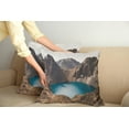 thumbnail image 2 of Ambesonne Mountain Throw Pillow Cover 2 Pack, Lake Nature Earth, 24", Brown Teal, 2 of 5