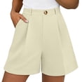 thumbnail image 3 of TFEOQRY Womens Casual Dressy Shorts Back Elastic Waist Loose Wide Leg Shorts with Pockets, 3 of 9