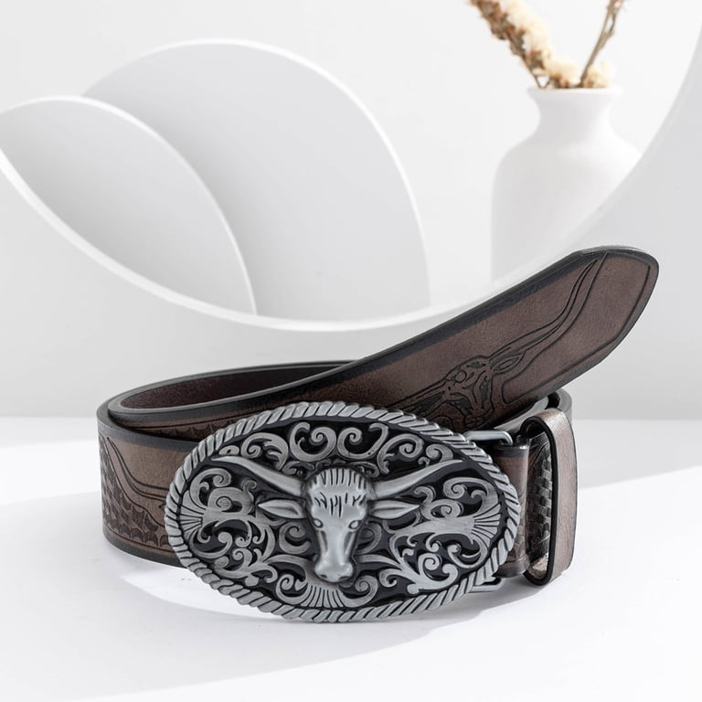 HPDDIN Vintage Cowboy Belt, Western Fashion PU Leather  display picture 1