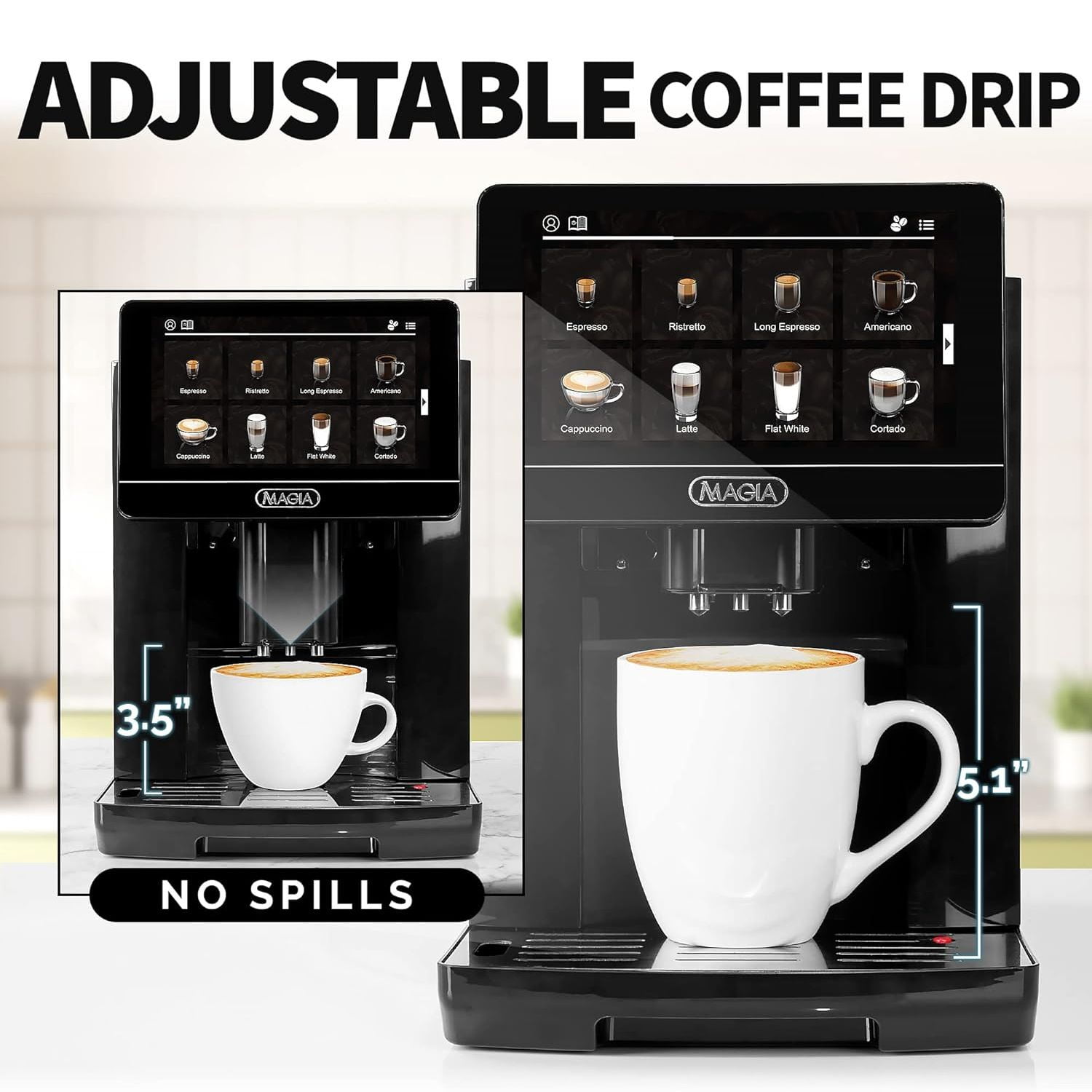 Magia Super Automatic Coffee Espresso Machine Espresso Coffee Maker 1800ml by Zulay Kitchen - Silver