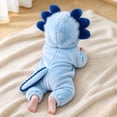 thumbnail image 4 of CUZIBR Baby Halloween For Boys Girls Fuzzy Onesie Animal Romper Jumpsuit Hooded Zip Up Long Sleeve Funny Dress-up Party Clothes,Light Blue,3-6 Months, 4 of 7