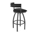 thumbnail image 2 of 861 Artemis 30" Swivel Bar Stool with Pewter Finish and Black Vinyl Seat and Back, 2 of 5