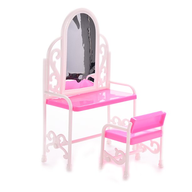 JETTINGBUY 2PCS 1 Set Fashion Dressing Table Chair for Barbies Kids
