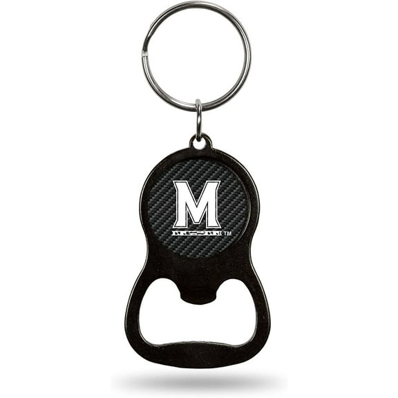 University of Maryland Terrapins Premium Solid Metal Keychain Bottle Opener, Carbon Fiber Design