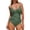 swimsuit 130#Green, variant on WAYUTE One Piece Swimsuit Women Solid Color Athletic Rash Guard Monokini for Beach Pool Stylish Tummy Control Bathing Suit