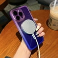 thumbnail image 4 of Magnetic iPhone 14 Pro Max Case Clear Shockproof with Camera Lens Protector Silicone Rainbow Phone Case Cover Compatible with MagSafe Purple Blue, 4 of 8
