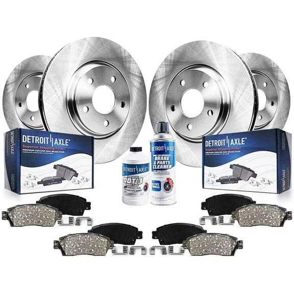 Detroit Axle - Brake Kit for Ford Explorer Flex Taurus Police Interceptor Sedan Utlity Lincoln MKS MKT Replacement Brake Rotors Ceramic Brakes Pads: 13.86" Front Rotor and 13.58" Rear Rotor