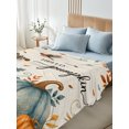 thumbnail image 5 of Full Flat Sheet Only Thanksgiving HELLO Pumpkins Soft Microfiber Cooling Bedding Sheets Pastoral Fall Leaves Flat Bed Sheet for Hotel,Home Decor, 5 of 9