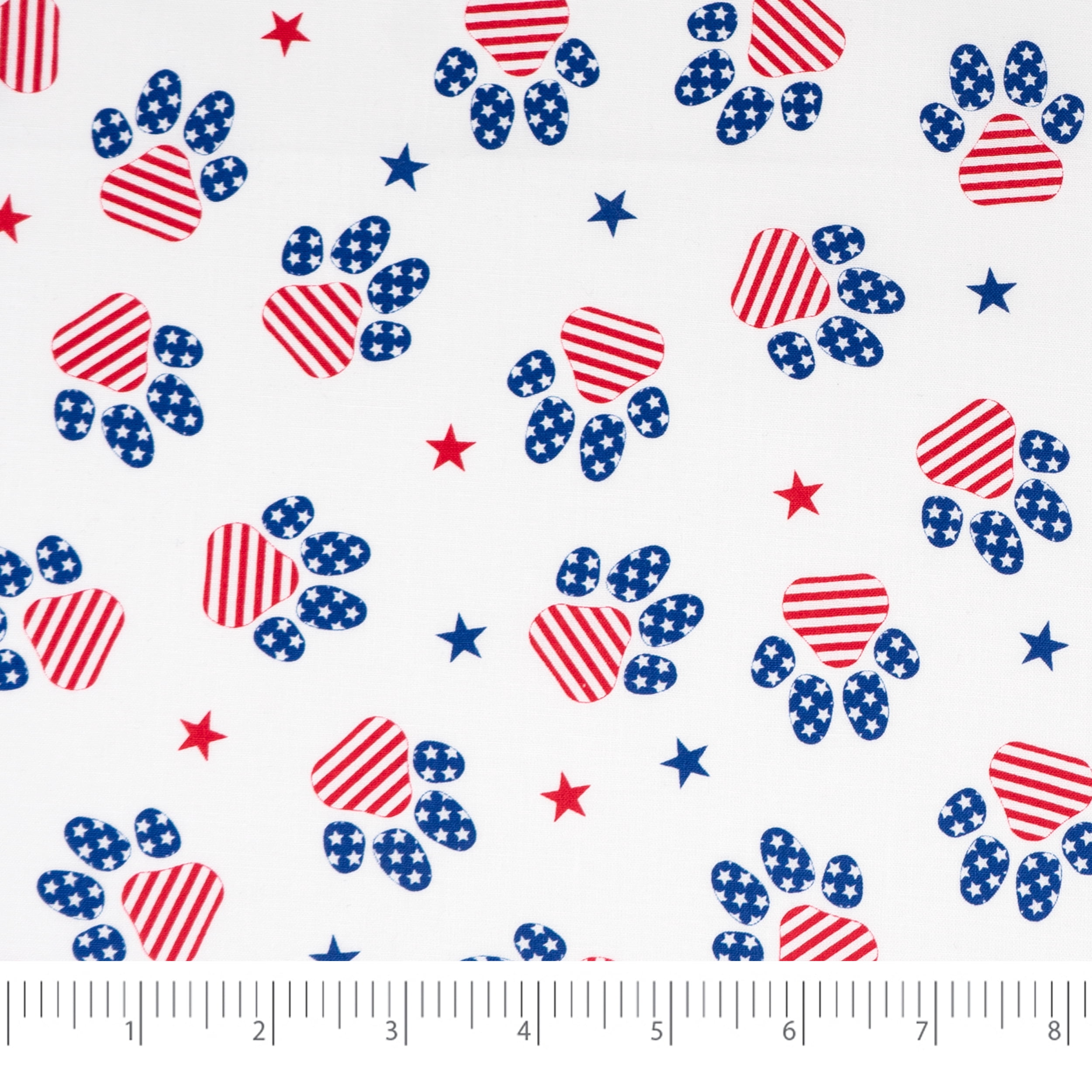 Singer Patriotic Fabric, 100% Premium Cotton 4Th Of July Decoration Blue Red Print Quilting, 108" X 44", Patriotic Paws - 3 Yard Cut