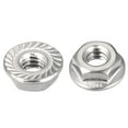 thumbnail image 2 of Unique Bargains 1/4-20 Serrated Flange Hex Lock Nuts, 304 Stainless Steel, 10 Pcs, 2 of 3