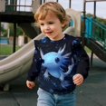 thumbnail image 5 of Garronmavis Blue Axolotl Long Sleeve Sweatshirt Warm Pullover Drop Shoulder Sweater 8T Lightweight Pullover Crewneck Long Sleeve Shirt Breathable Toddler Girl Clothes for Cooler Days, 5 of 7