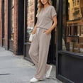 thumbnail image 3 of SUNBS Lounge Sets for Women 2 Piece Summer Henley Sweatsuit Travel Vacation Airport Outfits Pajamas Sets, 3 of 9
