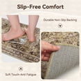 thumbnail image 2 of SIXHOME 3-Piece Kitchen Rugs and Runner Set Washable Vintage Kitchen Mat Non-Slip Low-Profile Rugs for Kitchen Sink Laundry Bedside 20"x32"+20"x48"+20"x59" Brown, 2 of 8