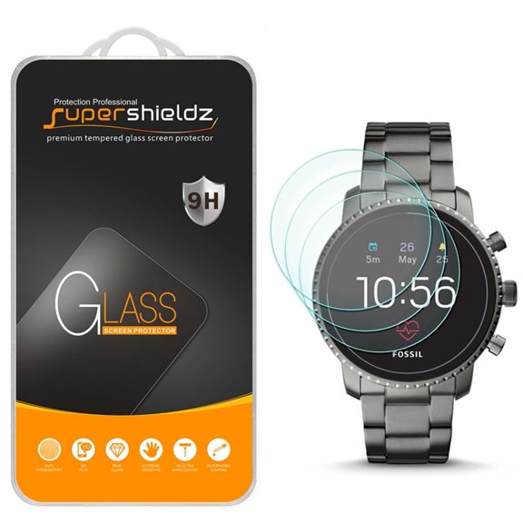 [3-Pack] Supershieldz for Fossil Q Explorist HR (Gen 4) Tempered Glass Screen Protector, Anti-Scratch, Anti-Fingerprint, Bubble Free