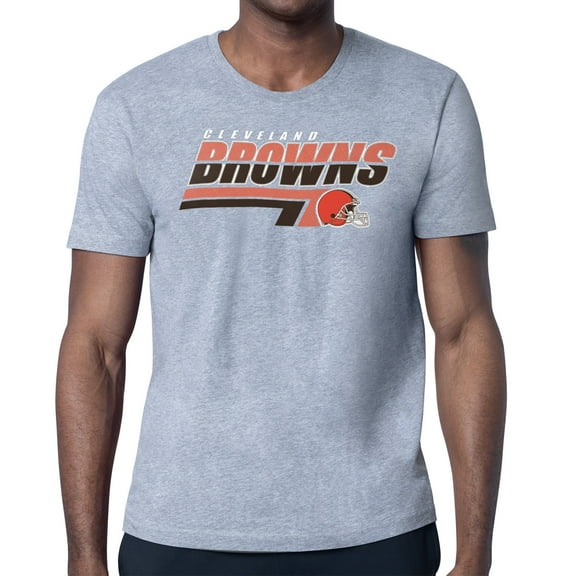 Men's Starter Heather Gray Cleveland Browns Logo Push Graphic T-Shirt