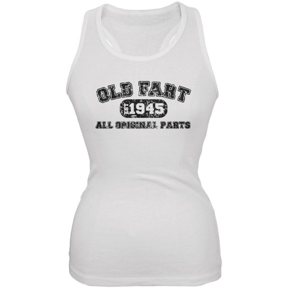Old Fart Original Parts 1945 Funny White Juniors Soft Tank Top - 2X-Large
