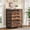 Brown, variant on Finmind Industrial 5-Drawer File Cabinet, Wooden Mobile Lateral Filing Cabinet with Storage Drawers and Wheels for Home Office, Rustic Walnut