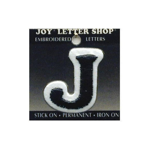 Joy Applique Letter Iron On Cooper 1.5" Black J