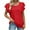 Red-19, variant on Mittory Womens Plus Size T Shirt V Neck Loose Fit Ruffle Sleeve Summer Hollow Casual Tops Blouse