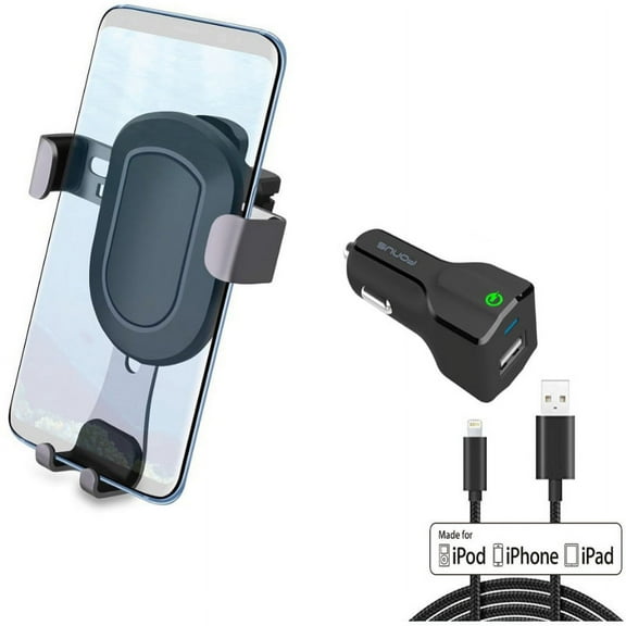 Holder Air Vent Car Mount w 2-Port USB 24W Fast Charger for iPhone XS Max XR X 8 PLUS 7 Plus 6S Plus 6 Plus