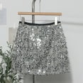 thumbnail image 2 of High Waisted Sequin Skirt for Women Elegant A Line Wrap Mini Skirt Party Wear Stretchy Comfortable Fashion, 2 of 2