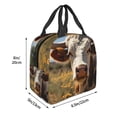 thumbnail image 3 of Easygdp Countryside Flower Cow Bolsa Térmica Premium - Tela Oxford Impermeable, Gran Capacidad, Bolsillo Frontal, Unisex para Trabajo, Escuela, Actividades al Aire Libre y Picnics, 3 of 8
