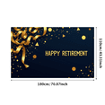 thumbnail image 3 of Black Background Banner with Golden Stars and Sparkles for Happy Retirement Party Backdrop Decorations Photo Booth Props Retirement Celebration Event Supplies, 3 of 8