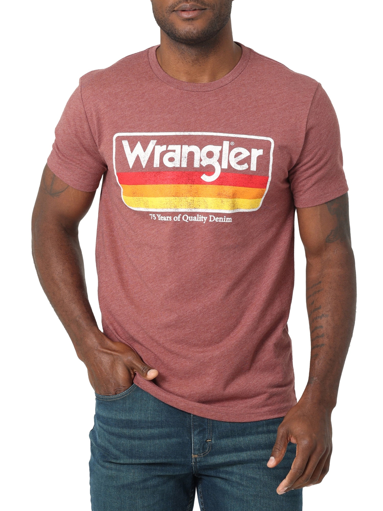 Wrangler Men's Short Sleeve 75th Anniversary Knit Tee, Sizes S-3XL - Walmart .com