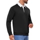 thumbnail image 5 of SUDADERA POLO DE MANGA LARGA CON COLLAR EN CONTRASTE PARA HOMBRE XL NEGRO, 5 of 6