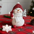 thumbnail image 6 of 1PCS Snowman Figurines, Christmas Statue Snowman Figurine Resin Snowmans Christmas Decorative Statues Miniature Sculpture Tabletop Ornament for Home Indoor Outdoor Holiday Party Centerpieces, 6 of 6