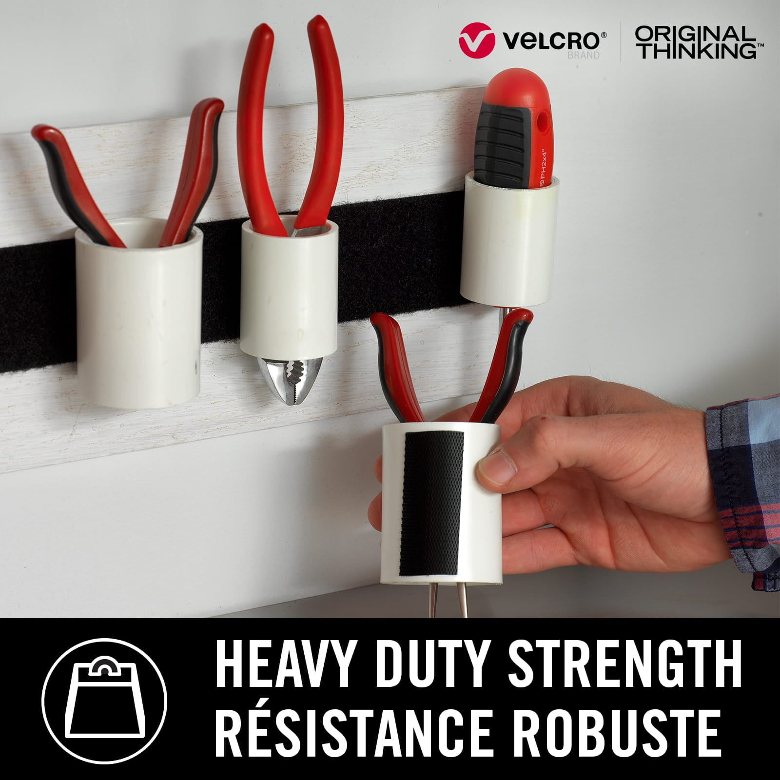 VELCRO Brand - Industrial Strength Indoor & Outdoor Use on Smooth Surfaces, 10ft x 2in Roll,White, 90944, 0.9lbs