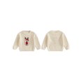 thumbnail image 2 of Rovasas Toddler Girls Boys Sweater Christmas Clothes Deer Embroidery Tops, 2 of 9