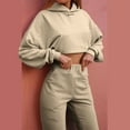 thumbnail image 5 of Lindreshi 2 Piece Sweat Suits for Women Women's Casual Solid Color Long Sleeved Short Hoodie Trousers Sports Suit, 5 of 8