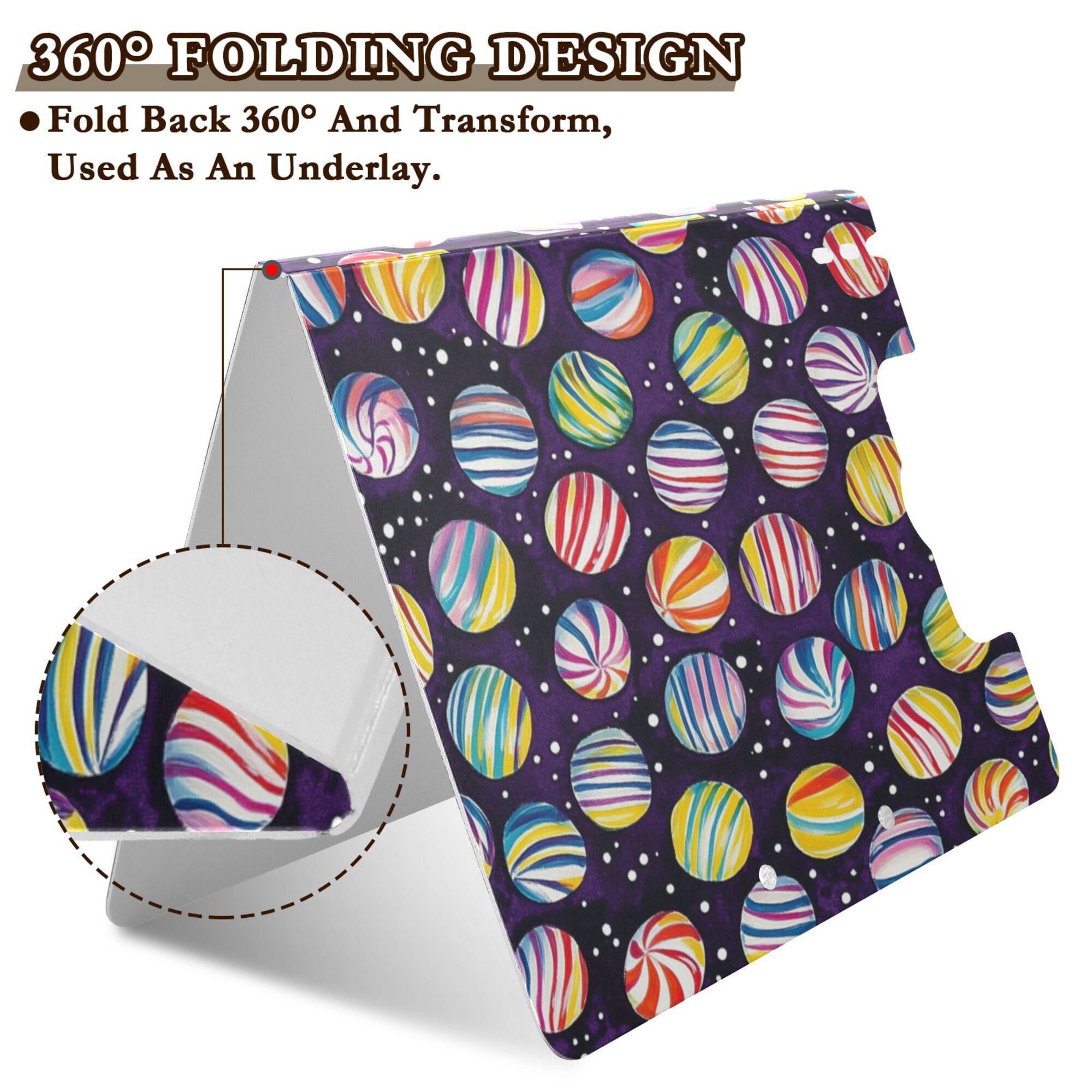 FORMRS A4 Clipboard Folder with Pen Holder Horizontal Foldable School Office Binder, Colorful Candies