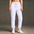 thumbnail image 4 of Lumtrix Women Athletic Joggers Baggy Sweatpants Lightweight Casual Comfy Trousers with Pockets High Waisted Drawstring Pants White M, 4 of 4
