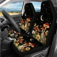 thumbnail image 2 of KUIFORTI Red Mushrooms Automobile Seat Covers Set of 14 with Auto Center Console Armrest Pad Car Steering Wheel Cover Auto Seat Belt Cover Car Headrest Covers for Most Cars, 2 of 7