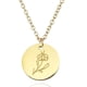 thumbnail image 1 of Collar de moneda redonda Dinheiro, flores talladas en acero de titanio, pequeños colgantes para regalo, 1 of 5