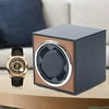 Oukaning Black Pu Leather Watch Storage Box Automatic Rotating Watch Winder Display Case