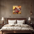 thumbnail image 4 of ZHONGYUTONG Old Barn Canvas Rustic Wall Art Farm Red Tractor Picture Vintage Farmhouse Country Painting for Living Room Decor Framed (24.00" x 24.00"), 4 of 5