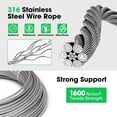 thumbnail image 2 of VIVOSUN Wire Trellis Kit with 20 Adjustable Set Holders and 98.4ft Wire Rope, 316 Stainless Steel Espalier Cable Trellis Kit with Adjustable Spacing for Climbing Plants, Vines and Green Wall, 2 of 7