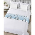 thumbnail image 5 of Xipuska Christmas Blue Bed Runners for King Size Bed, Decorative Bed Throws for Foot of Bed, Xmas Snowman Pine Branch Cardinal Bird Snowflake Bed Runner Sofa Throw Bedding Scarf Slipcover for Bedroom, 5 of 6