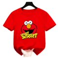thumbnail image 3 of Camiseta de manga corta de verano para niños, ropa para niñas y niños, camiseta de algodón con estampado de dibujos animados de Elmo de Barrio Sésamo para niños, camiseta divertida para bebés, 3 of 5