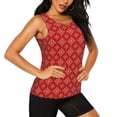 thumbnail image 2 of Kdxio Débardeurs d'Entraînement Dos Nageur à Imprimé Flocons de Neige Rouges et Blancs pour Femmes, Sans Manches, Hauts de Gym, Chandails de Yoga Athlétiques, Camisole - Grand, 2 of 7