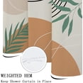 thumbnail image 6 of Mid Century Abstract Shower Curtains, Weighted Bottom Modern Boho Terracotta Minimalist Geometric Arch Botanical Plants Leaf Bathroom Curtain Waterproof Fabric Washable with Hooks,72"x72", 6 of 6