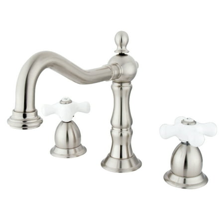 Nickel Widespread Lavatory Faucet - Kingston Brass KS1978PX 8-Inch Widespread Lavatory Faucet, Brushed Nickel