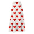 thumbnail image 5 of Jsaierl Women's Heart Print Tiered Maxi Skirt, Drawstring Waist Casual Flowy Skirt, Cute Valentine-Inspired Skirt for Everyday, 5 of 7
