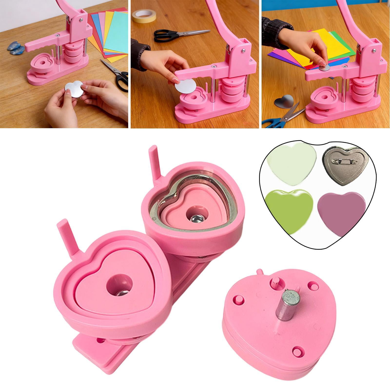 FVDPWYE ABS Plastic Badge Maker Die Mold Kit for Button Badge Press Machine and Creative Pink