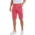 thumbnail image 5 of Pantalones cortos de hombre INSPIRE CHIC con lunares, pantalones chinos de verano para golf, frente plano, 28 rojo, 5 of 5